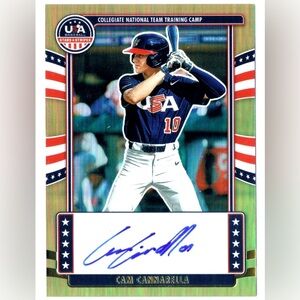 1/10 CAM CANNARELLA 2024 Panini USA Baseball Stars & Stripes GOLD Auto Signed